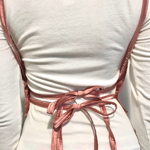 Handmade Rose Gold Satin Ruched Top - Picture 3 of 6